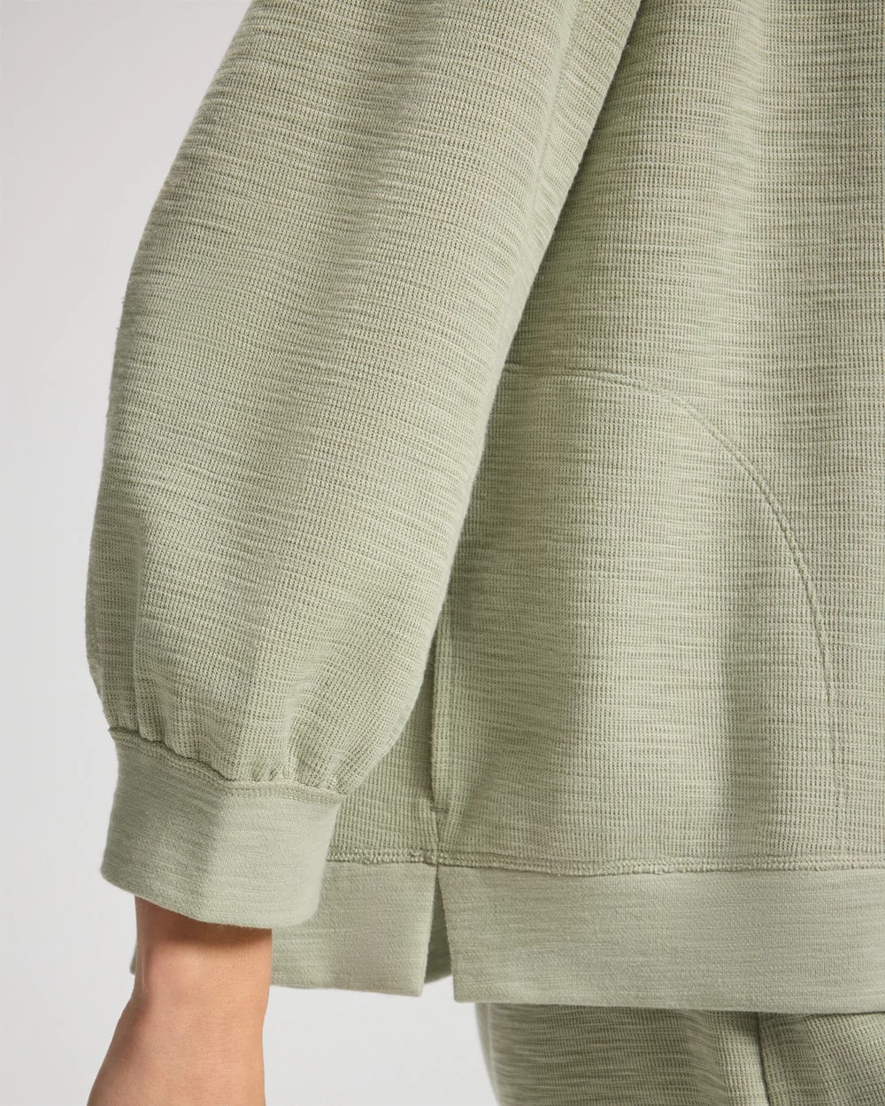 Slub French Terry Relaxed Open-Front Cardi