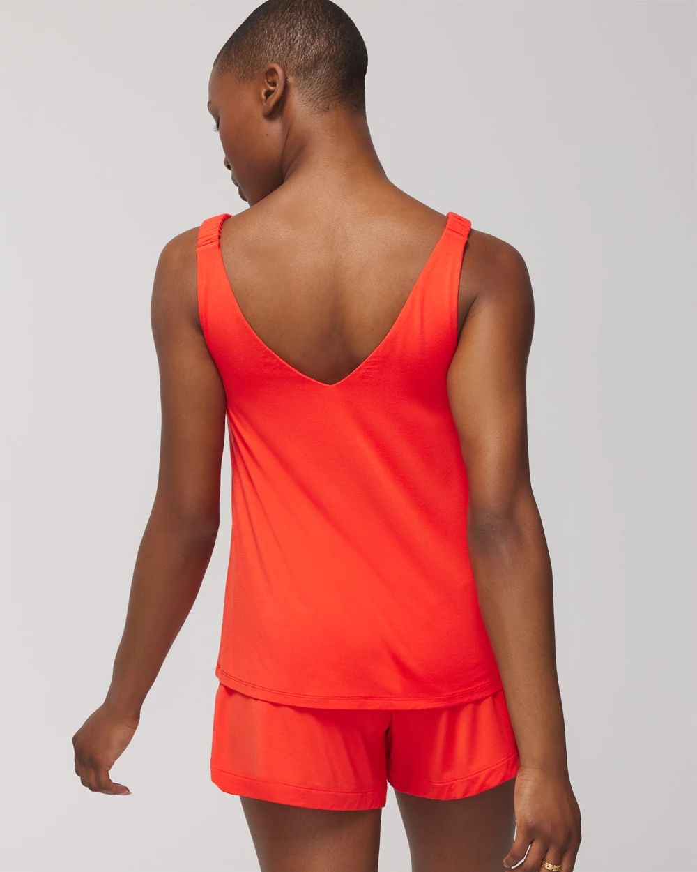 Shirred Strap Pajama Tank click to view larger image.