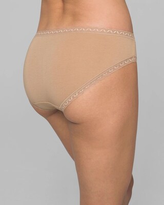 Cotton Hipster Panty with Lace Trim click to view larger image.