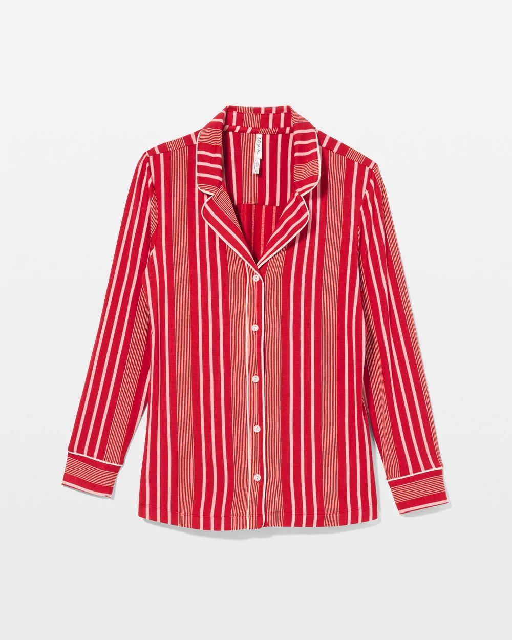 Cool Nights Long-Sleeve Printed Notch Collar Pajama Top