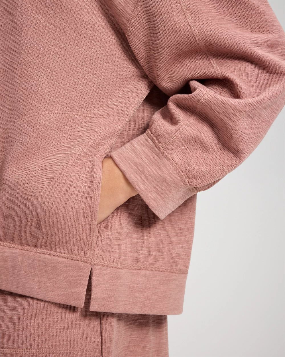 Slub French Terry Relaxed Open-Front Cardi