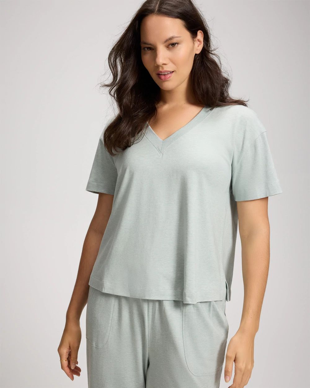 Most Loved Cotton Relaxed V-Neck Short Sleeve Pajama Tee