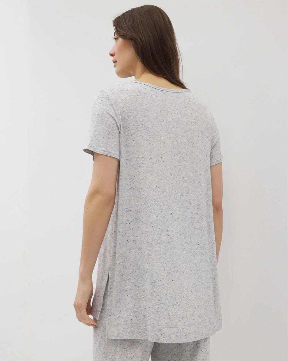 Slub Short Sleeve Tunic Pajama Tee