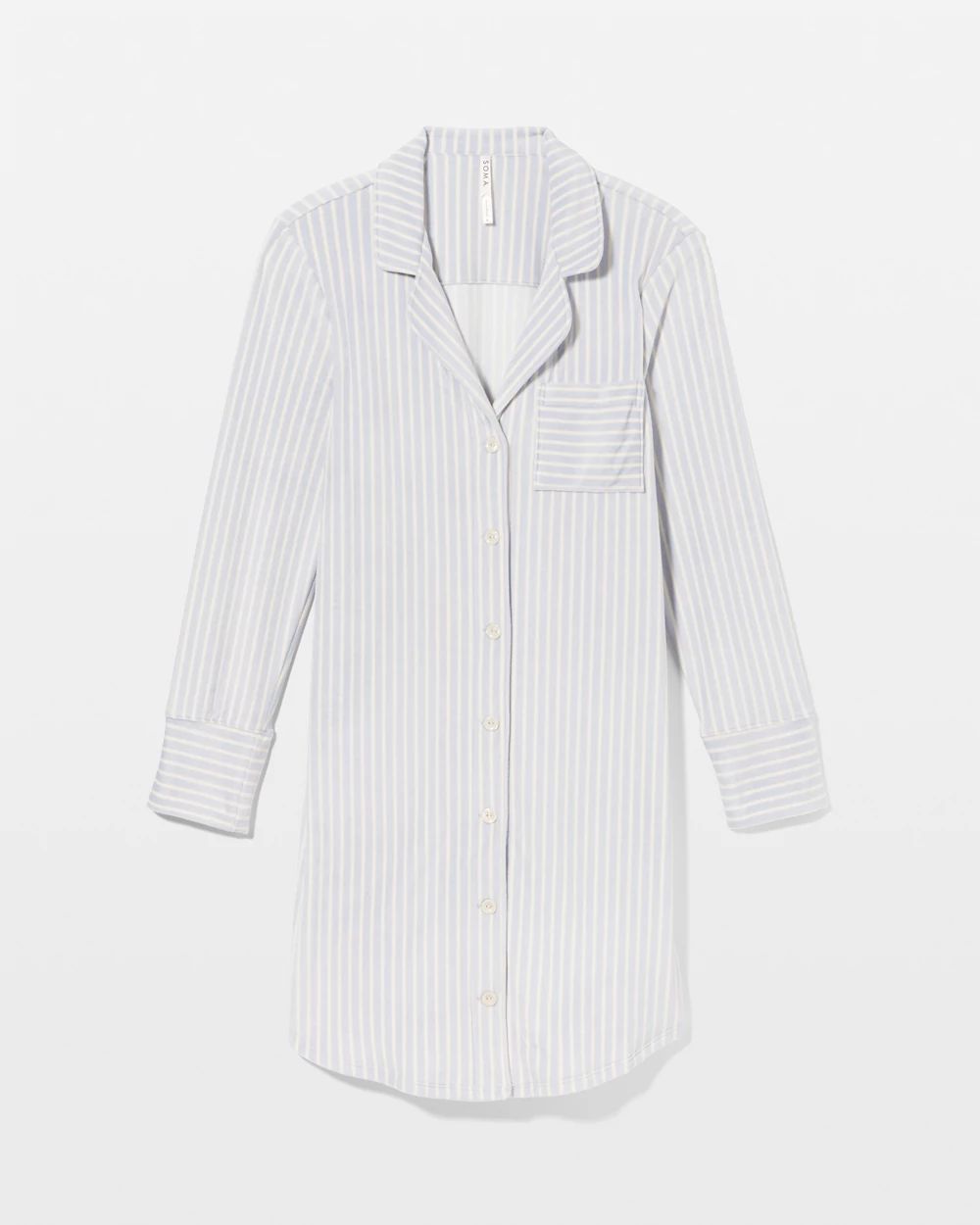 Long-Sleeve Notch Collar Sleepshirt click to view larger image.