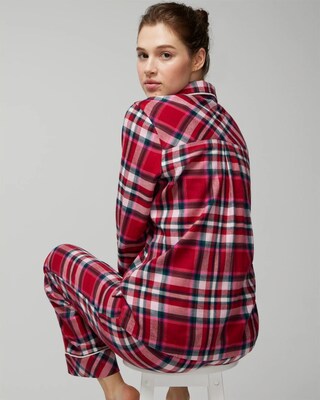 Long-Sleeve Notch Collar Pajama Top click to view larger image.