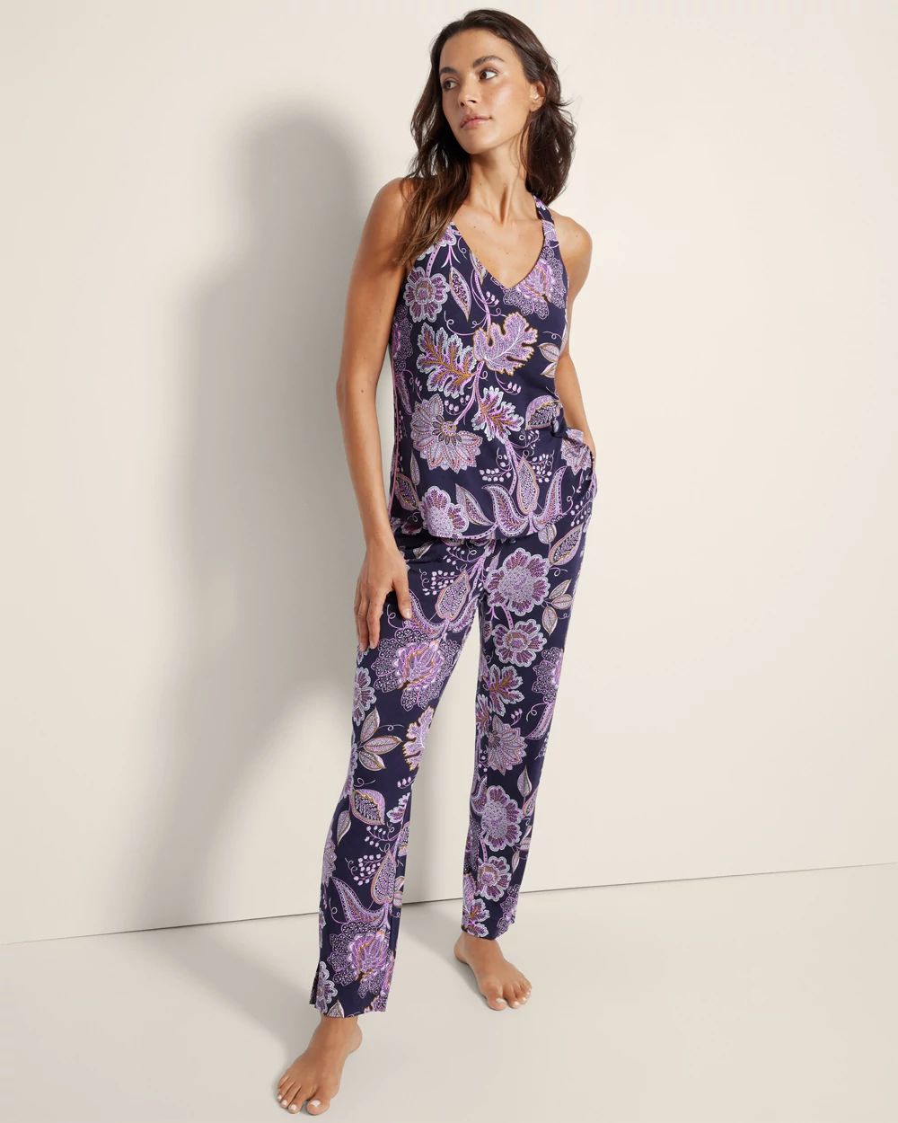 Cool Nights Piped Racerback Pajama Tank