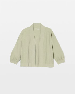 Slub French Terry Relaxed Open-Front Cardi click to view larger image.