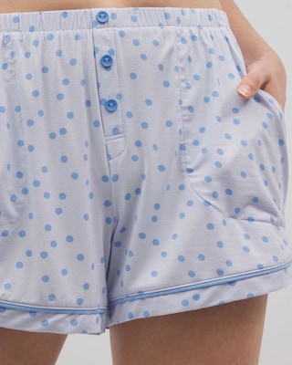 Printed Piped Pajama Shorts click to view larger image.