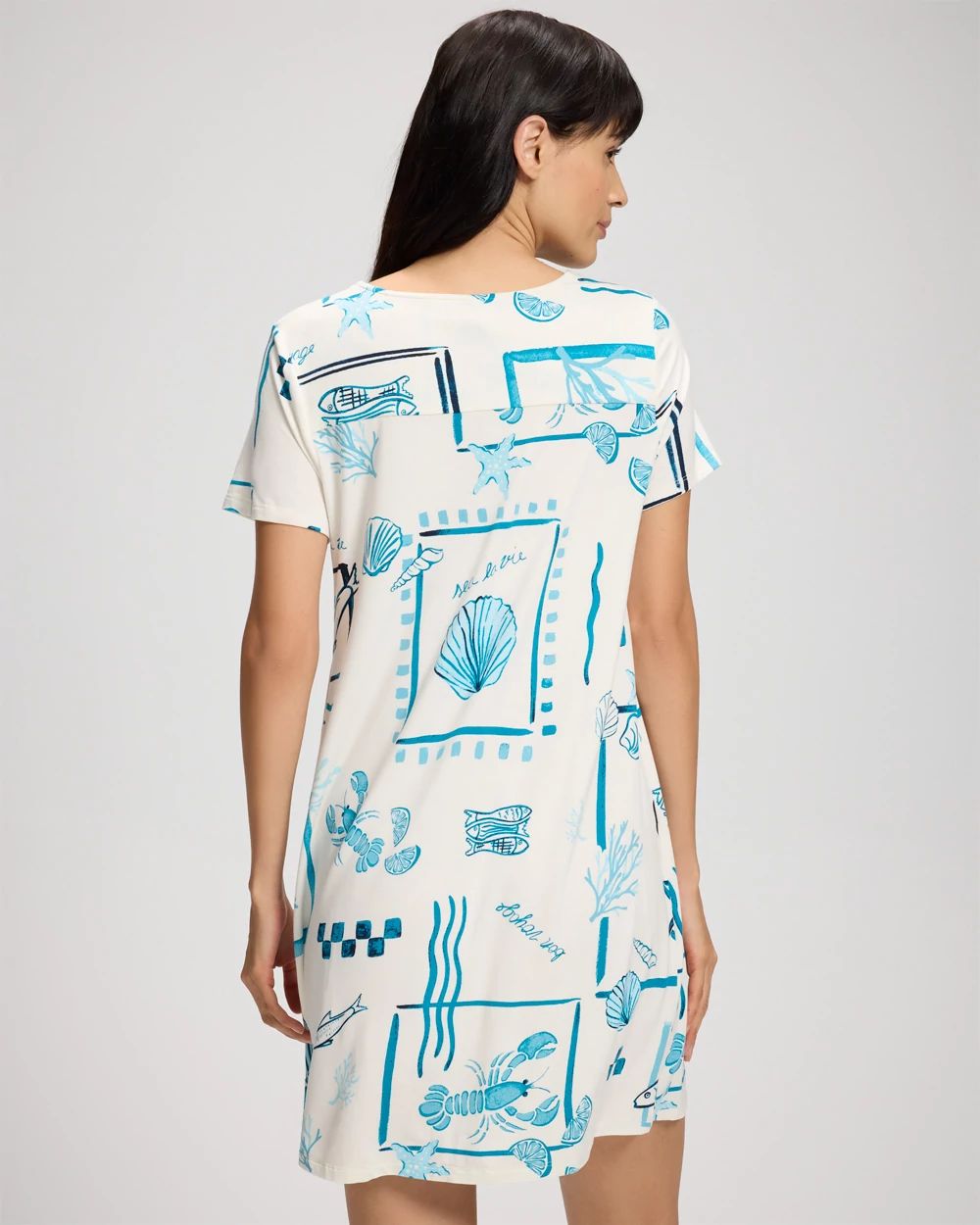 Short Sleeve Scoop Neck Sleepshirt click to view larger image.