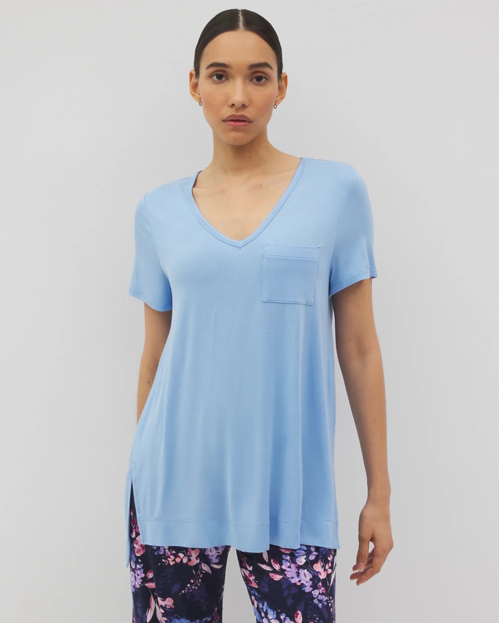 Short Sleeve Pajama Tunic Tee