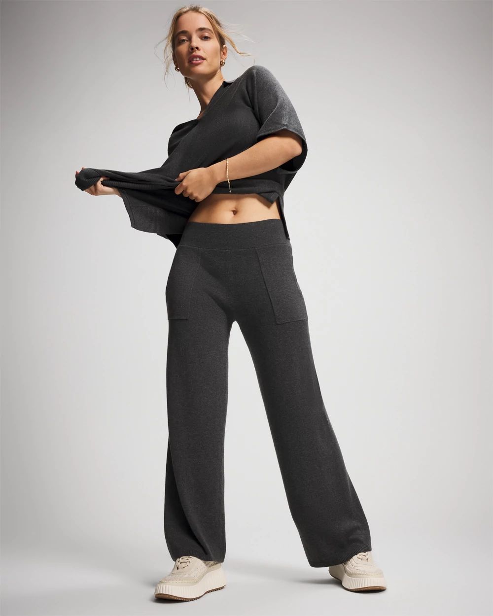 Premier Knit Sweater Wide Leg Pant