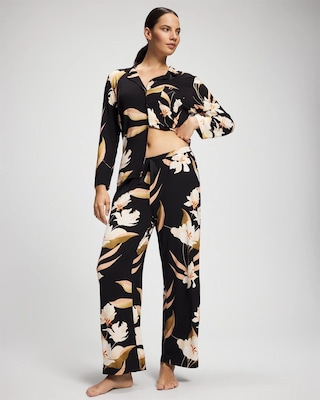 Satin Trim Pajama Pant