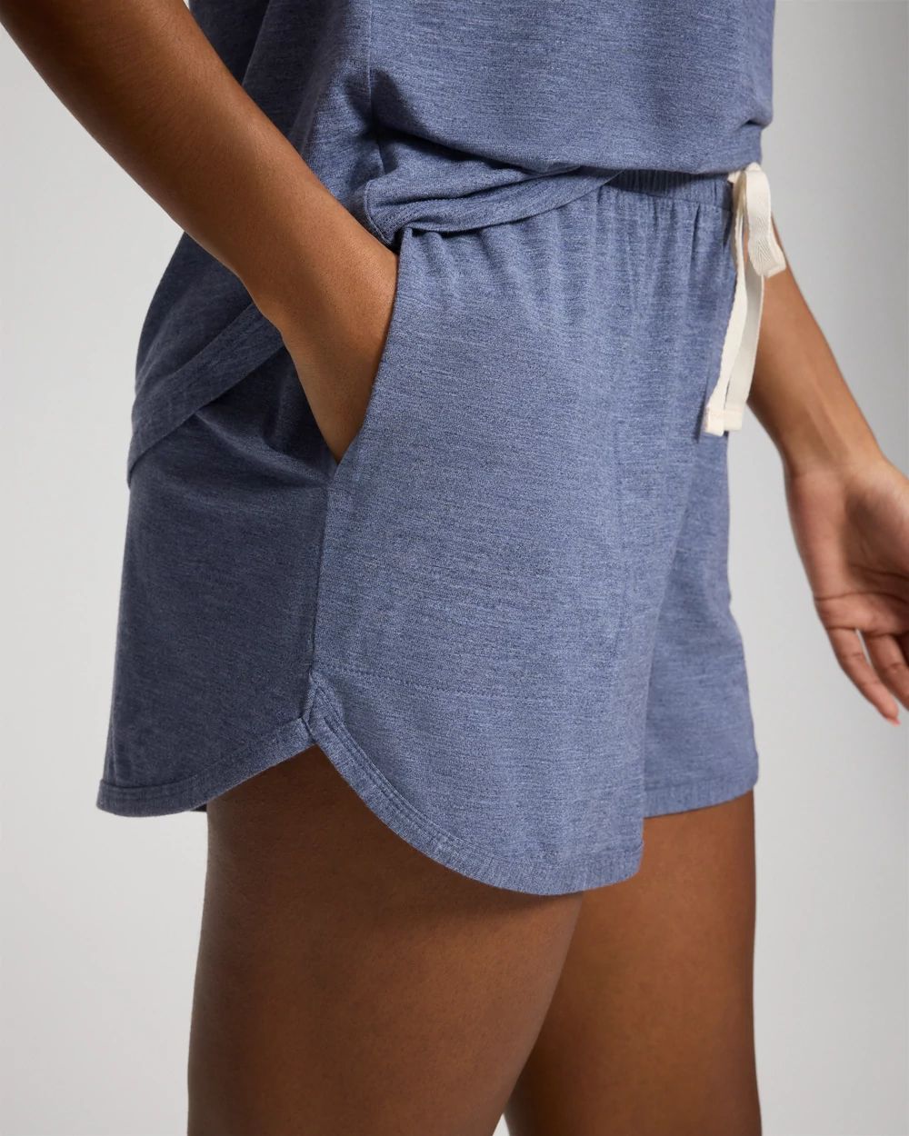 Cool Nights Curved Hem Pajama Shorts