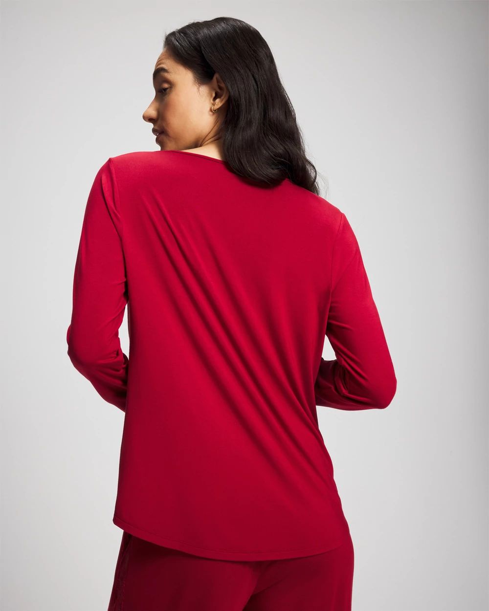 Lace Long Sleeve Pajama Top click to view larger image.