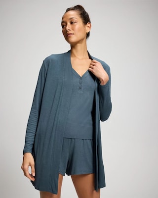 Lightweight Rib Knit Long Sleeve Wrap
