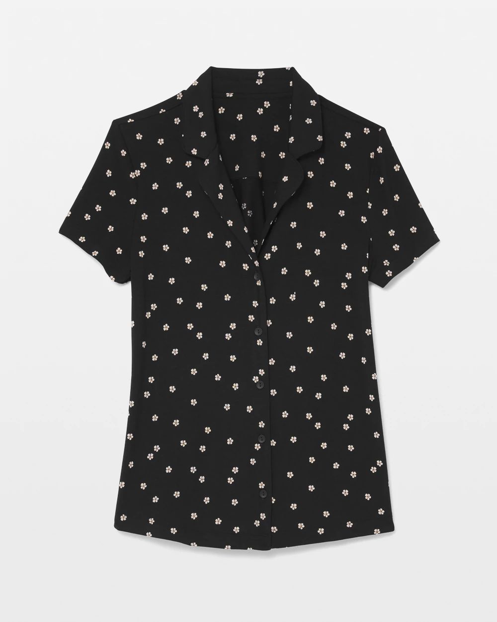 Short Sleeve Notch Collar Pajama Top click to view larger image.