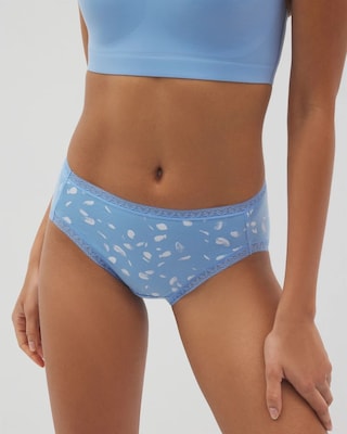 Cotton High-Leg Brief Panty with Lace Trim