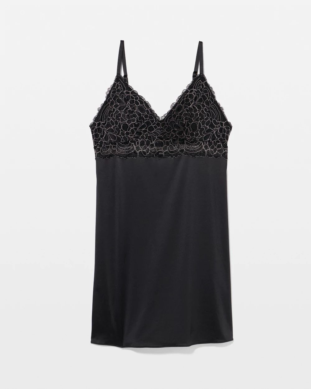 Stretch Luster Knit Lace Chemise