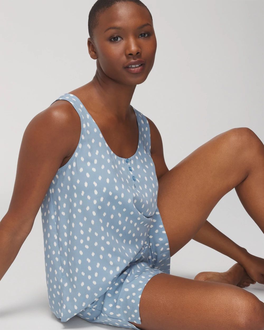 Rayon Challis Tank Shorts Pajama Set