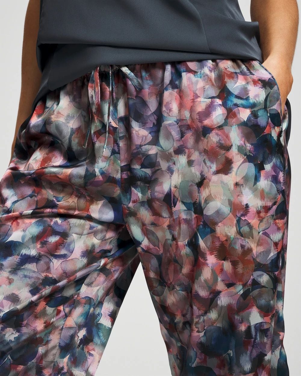 Satin Piped Pajama Pant