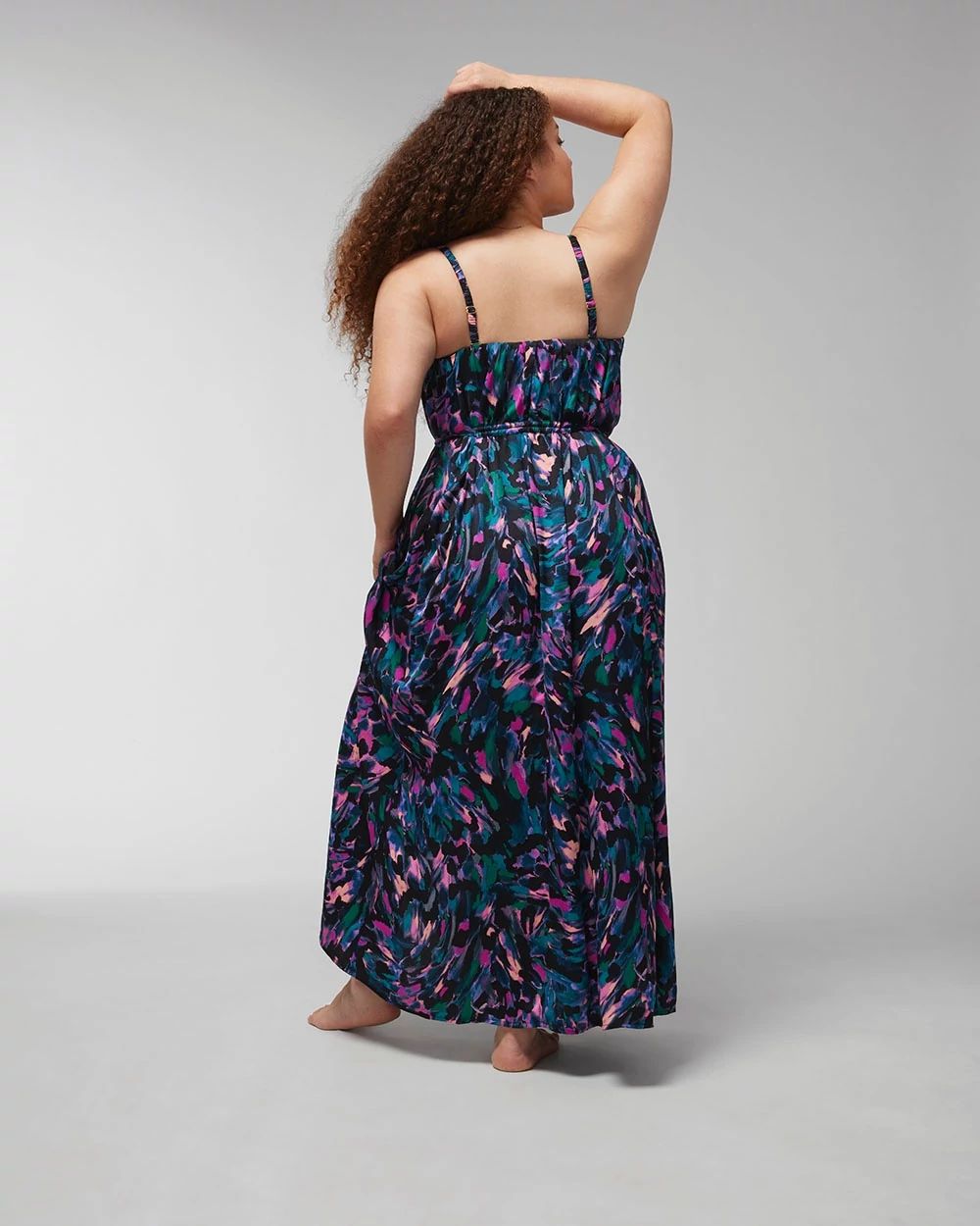 Crinkle Satin Oversized Maxi Bra Dress