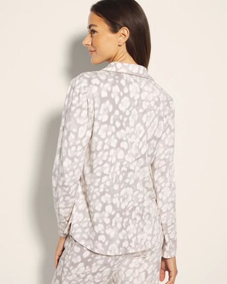 Long-Sleeve Notch Collar Pajama Top click to view larger image.