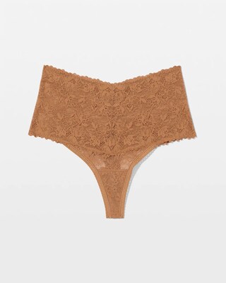 Perfect Lace High-Waist Thong Panty click to view larger image.