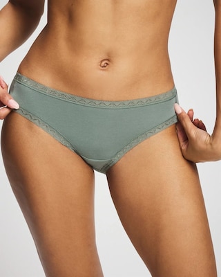 Cotton Hipster Panty with Lace Trim