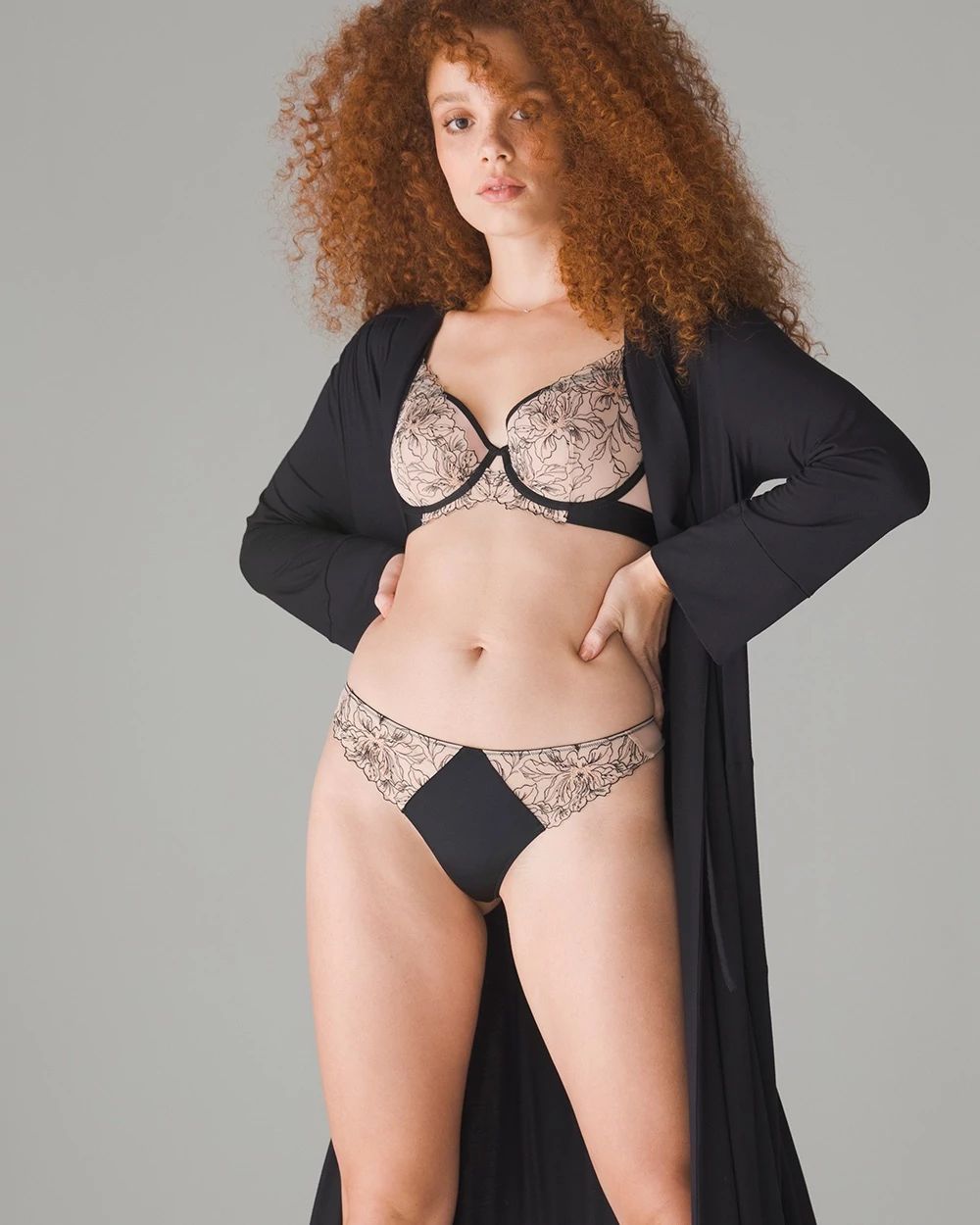 Embroidery Plunge Bra