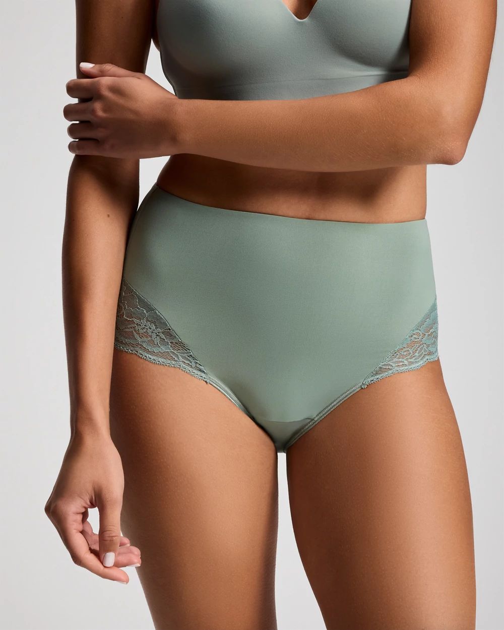 Vanishing Tummy High-Waist Brief Panty with Lace