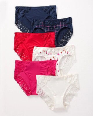 Signature Lace High Leg 6 Pack