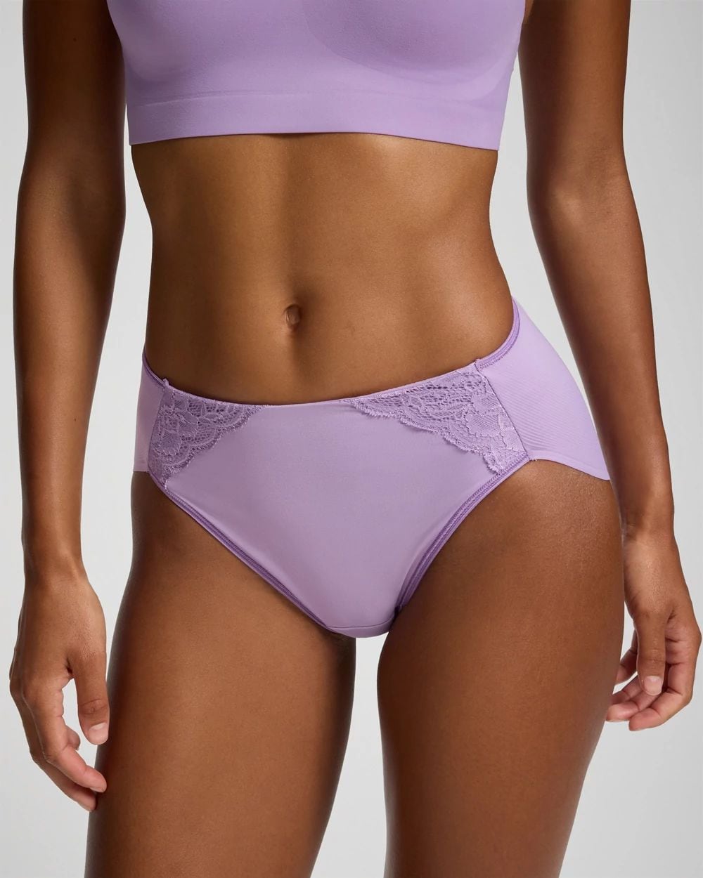 Vanishing Tummy High-Leg Brief Panty with Lace
