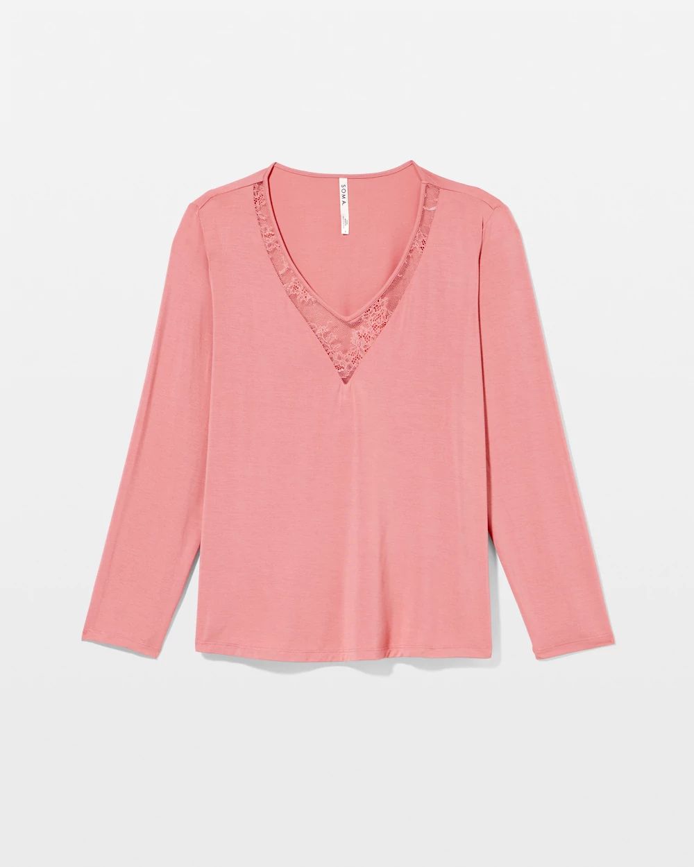 Lace Long Sleeve Pajama Top click to view larger image.