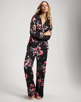 Long Sleeve Notch Collar Pajama Top click to view larger image.