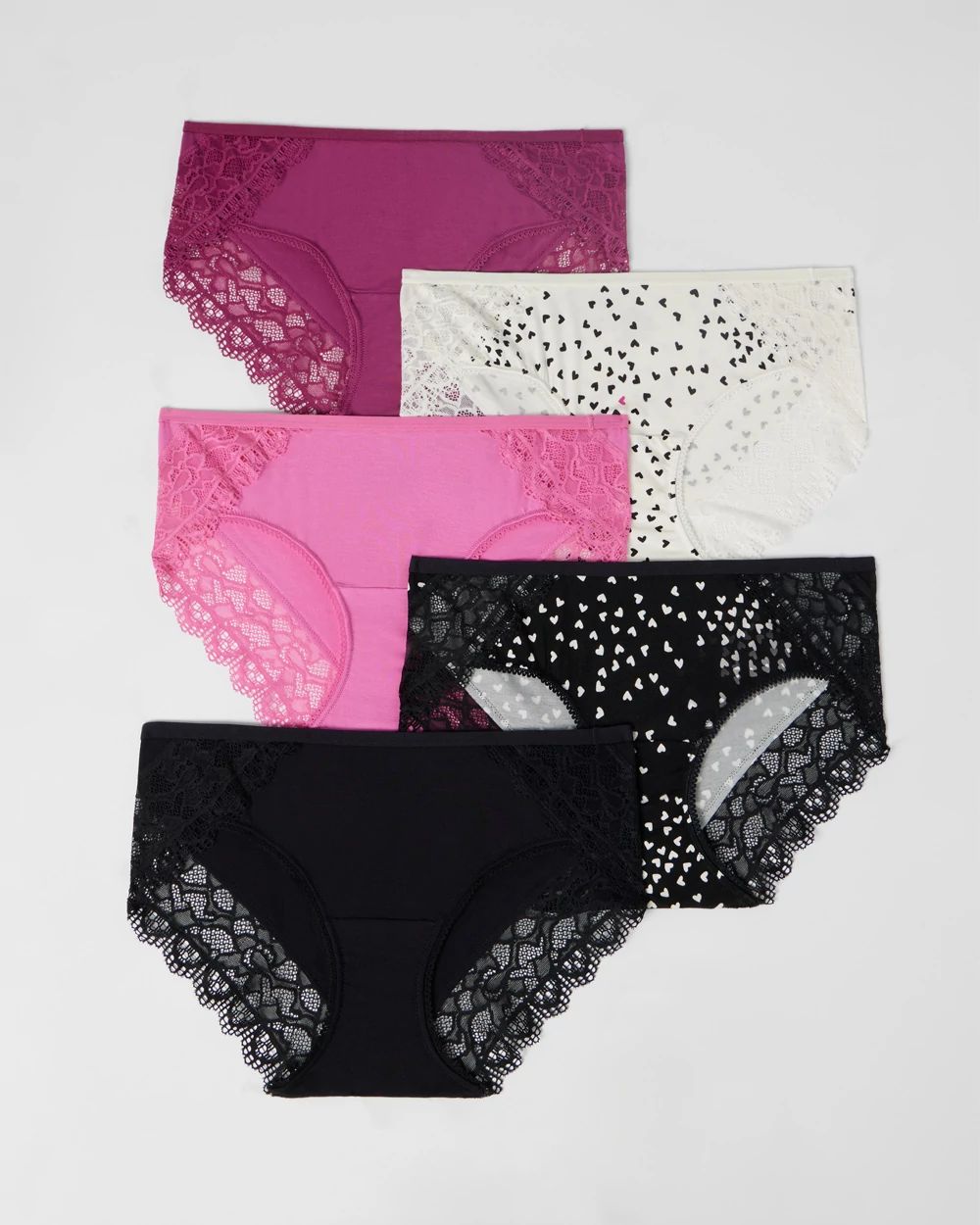 Hipster Panty with Enchanting Lace 5 Pack click to view larger image.
