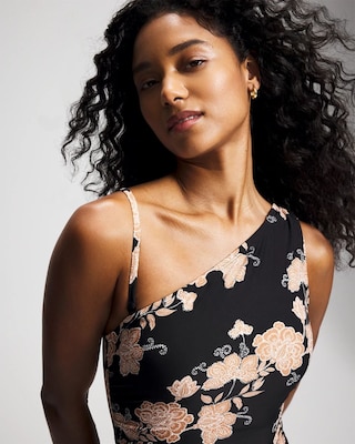 One Shoulder One-Piece Swimsuit click to view larger image.