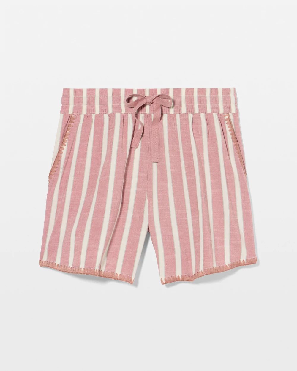 Beach Cotton Relaxed Blanket Stitch Shorts