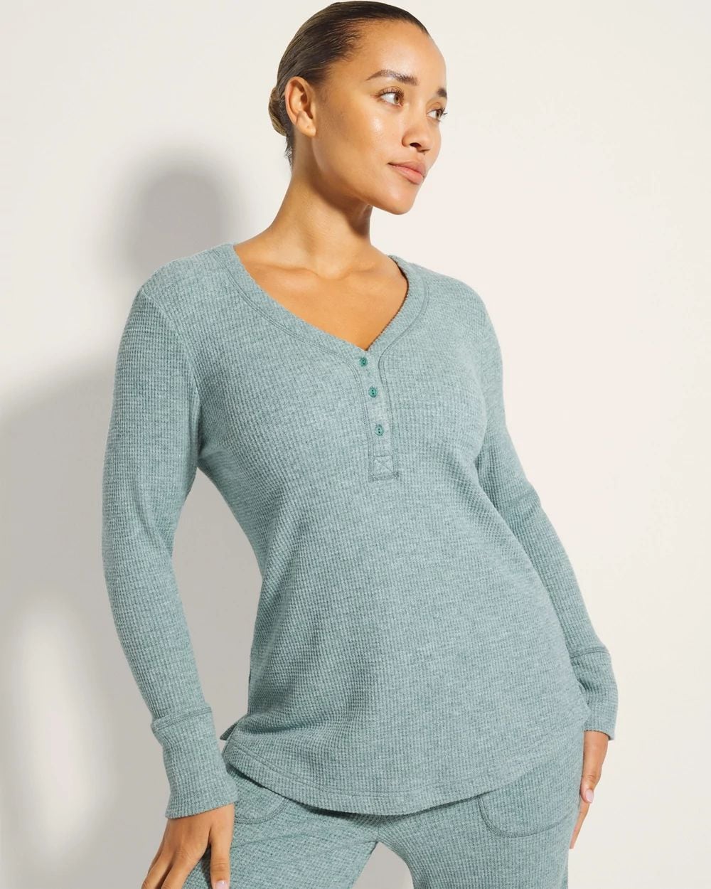 Long-Sleeve Pajama Henley click to view larger image.