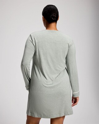 Piped Long-Sleeve Sleepshirt click to view larger image.