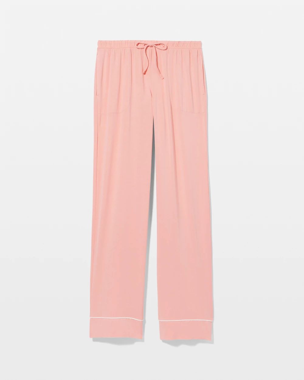 Cool Nights Solid Piped Pajama Pants