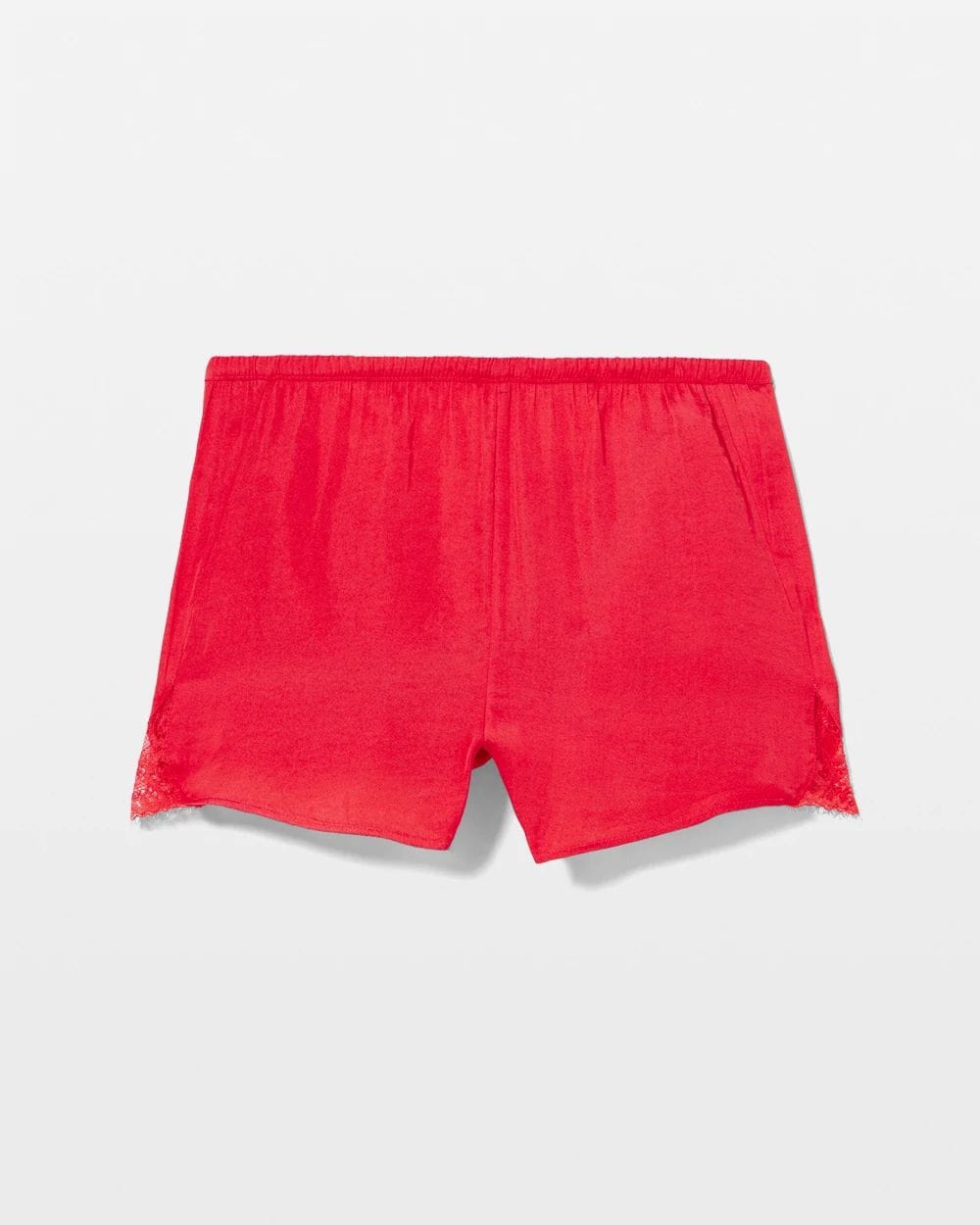 Crinkle Satin Lace Trim Pajama Short