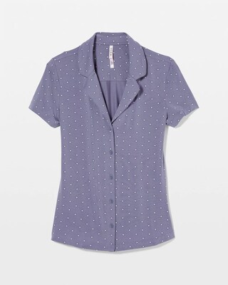 Short Sleeve Notch Collar Pajama Top click to view larger image.