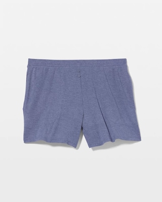 Lightweight Rib Knit Pajama Shorts click to view larger image.