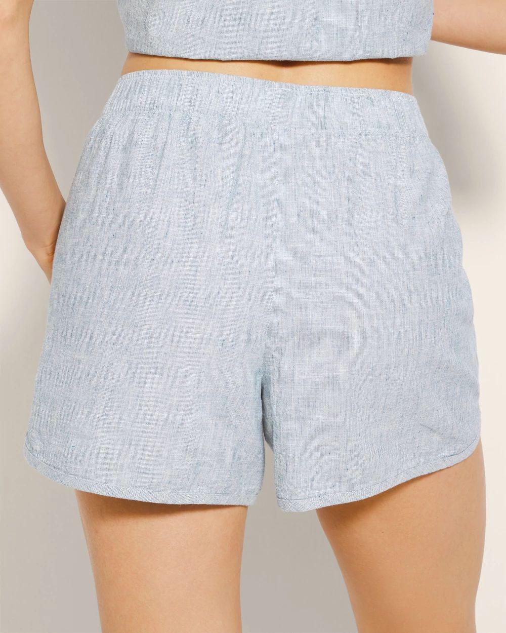Laundered Cotton Pajama Shorts