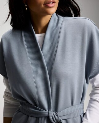 Modern Modal Relaxed Belted Wrap Vest click to view larger image.