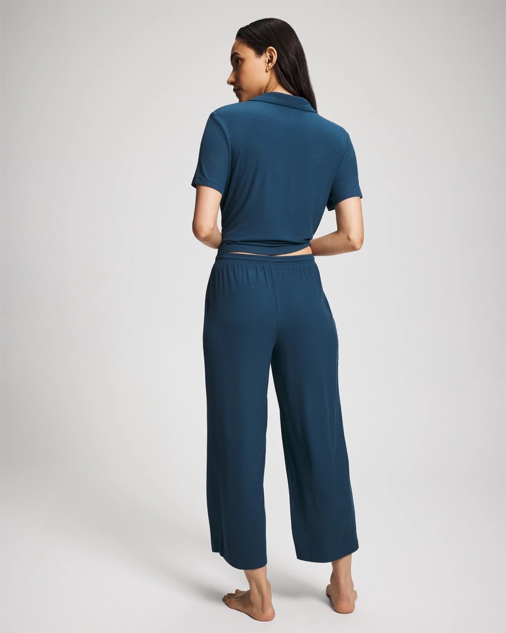 Rib Cropped Pajama Pants