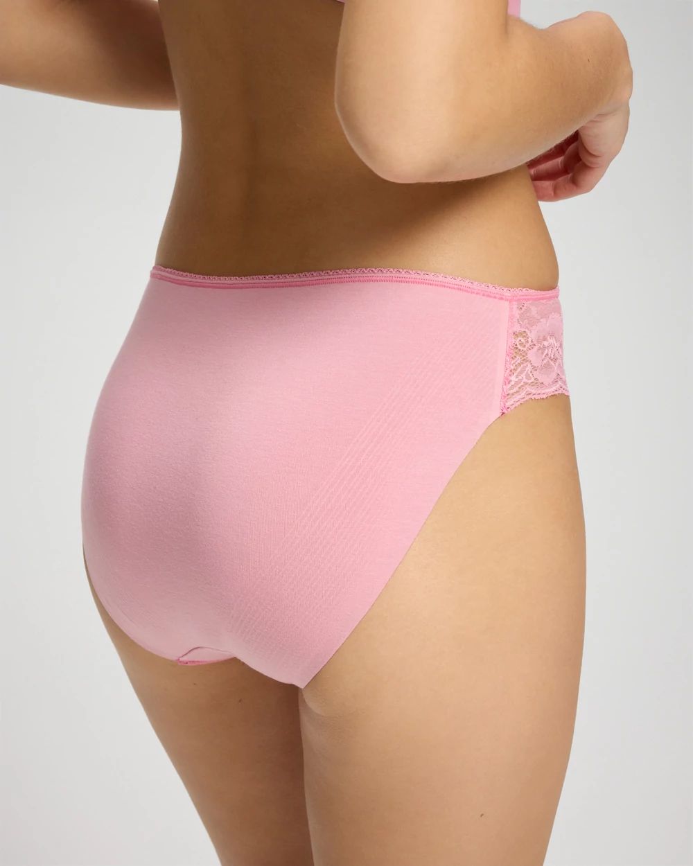 Vanishing Edge Cotton Blend Hipster Panty with Lace