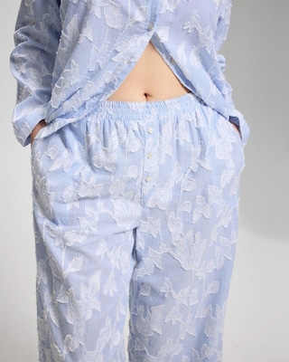 Cotton Striped Jacquard Pajama Pants click to view larger image.