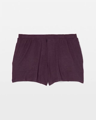 Lightweight Rib Knit Pajama Shorts click to view larger image.