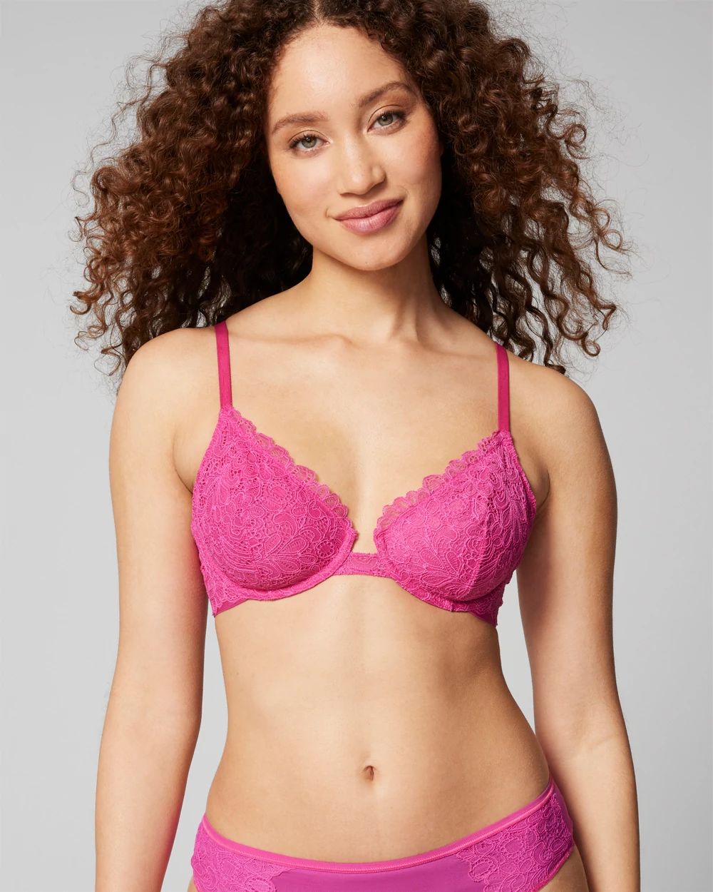 Soma Plunge Unlined Bra with Lace